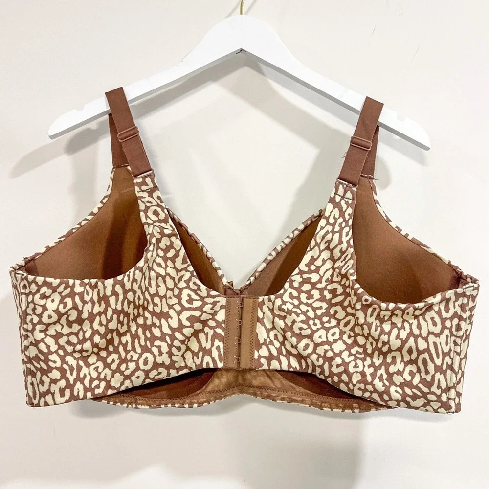Comfort Choice Women's 46DD Back Smoothing Wireless T-Shirt Bra Animal Print - Picture 4 of 9